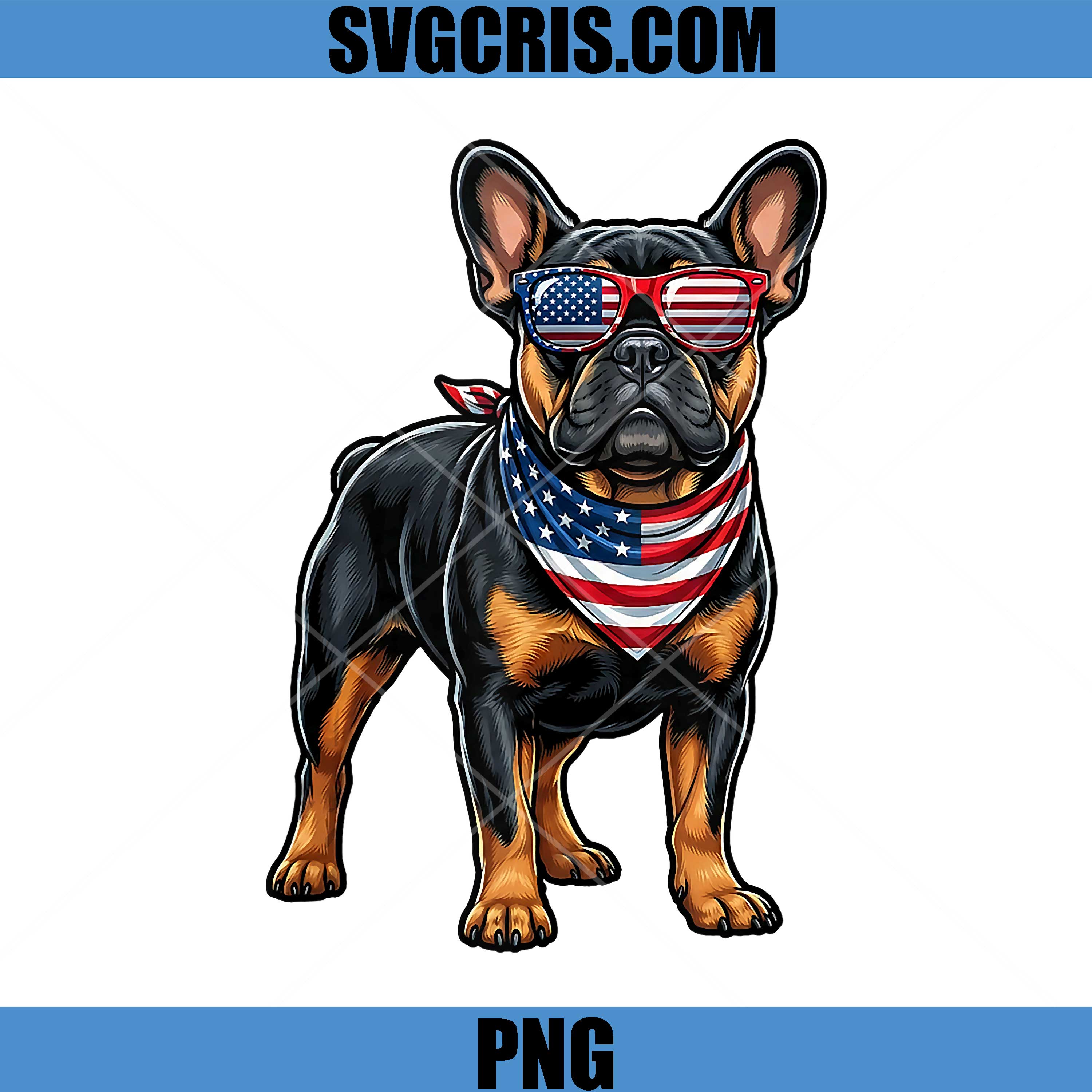 French Bulldog USA Flag PNG, 4th of July Independence Day PNG