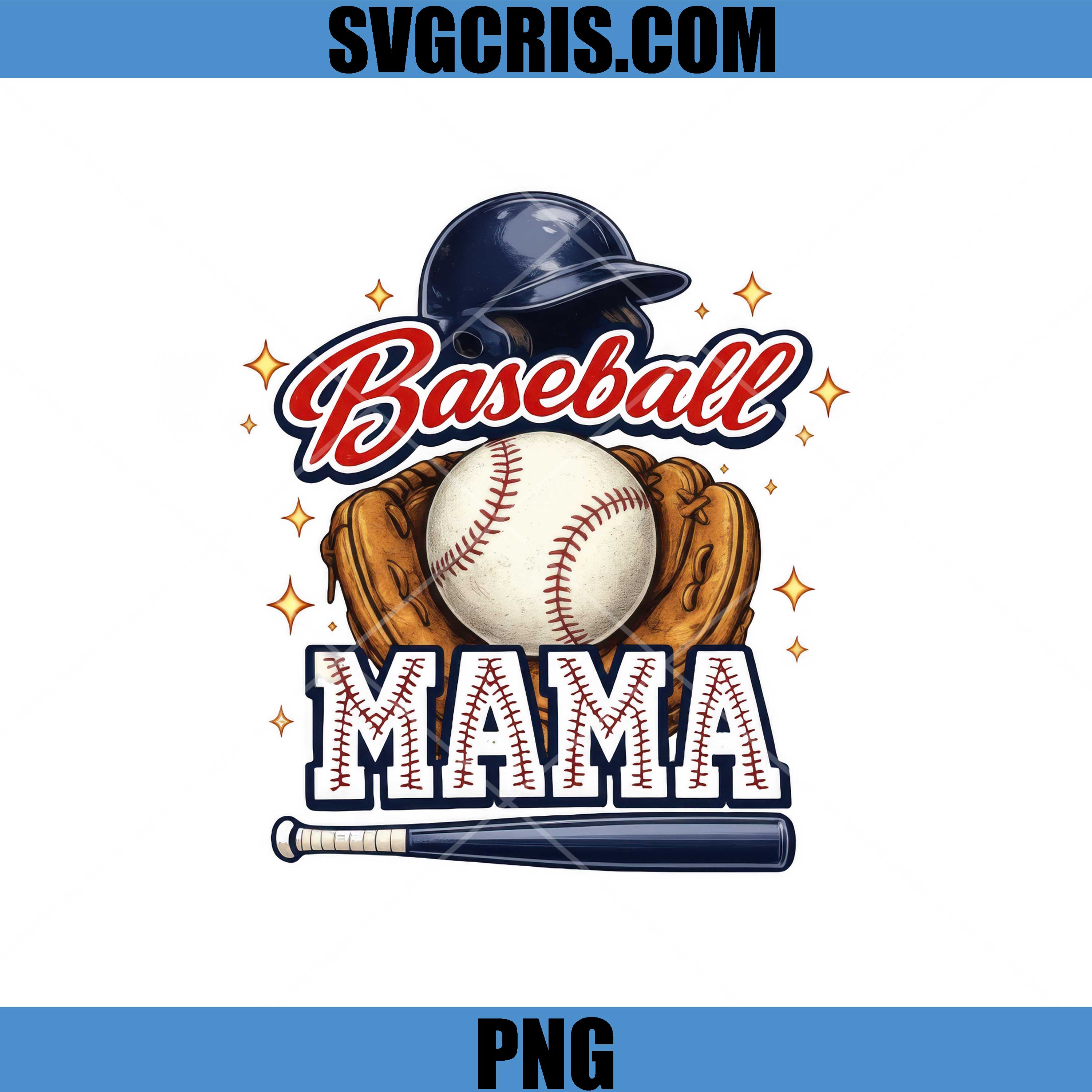 Baseball Mama With Glove And Bat PNG, Retro Baseball Mama PNG