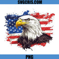 American Bald Eagle Flag Art PNG, Patriotic USA Eagle PNG, 4th July PNG