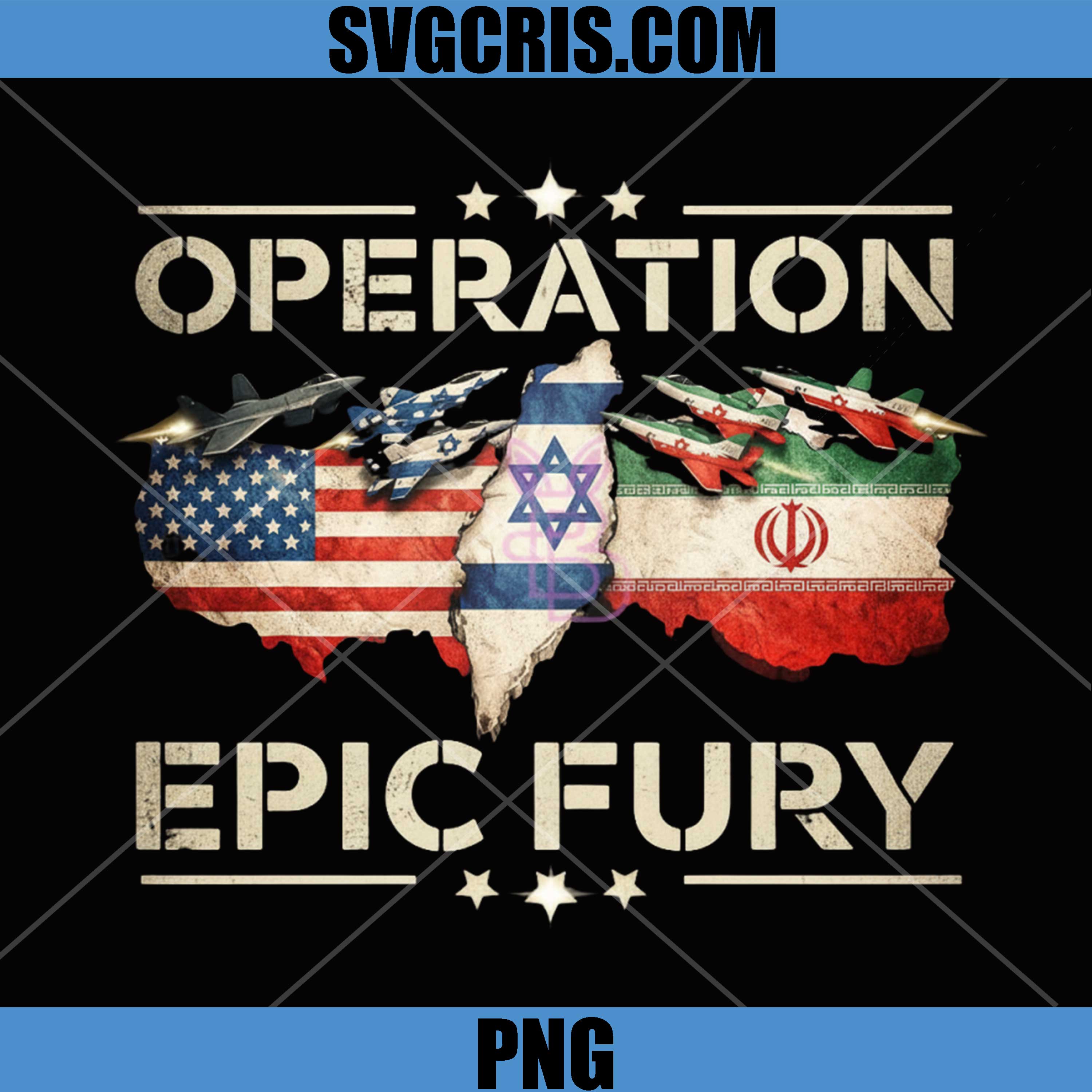 Operation Epic Fury PNG, USA Israel Iran PNG, Military Jets Flag Design PNG