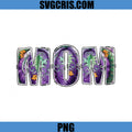 Mom Floral Swirl Letters Purple Green PNG, Cute Mom PNG