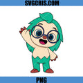 Green Cartoon Character Glasses PNG, Cute Mascot PNG