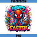 Happy Easter Spider Hero PNG, Cute Superhero Easter Bunny Eggs PNG