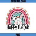 Happy Easter Bunny Rainbow Carrot Cute Design PNG, Easter Bunny Back View PNG