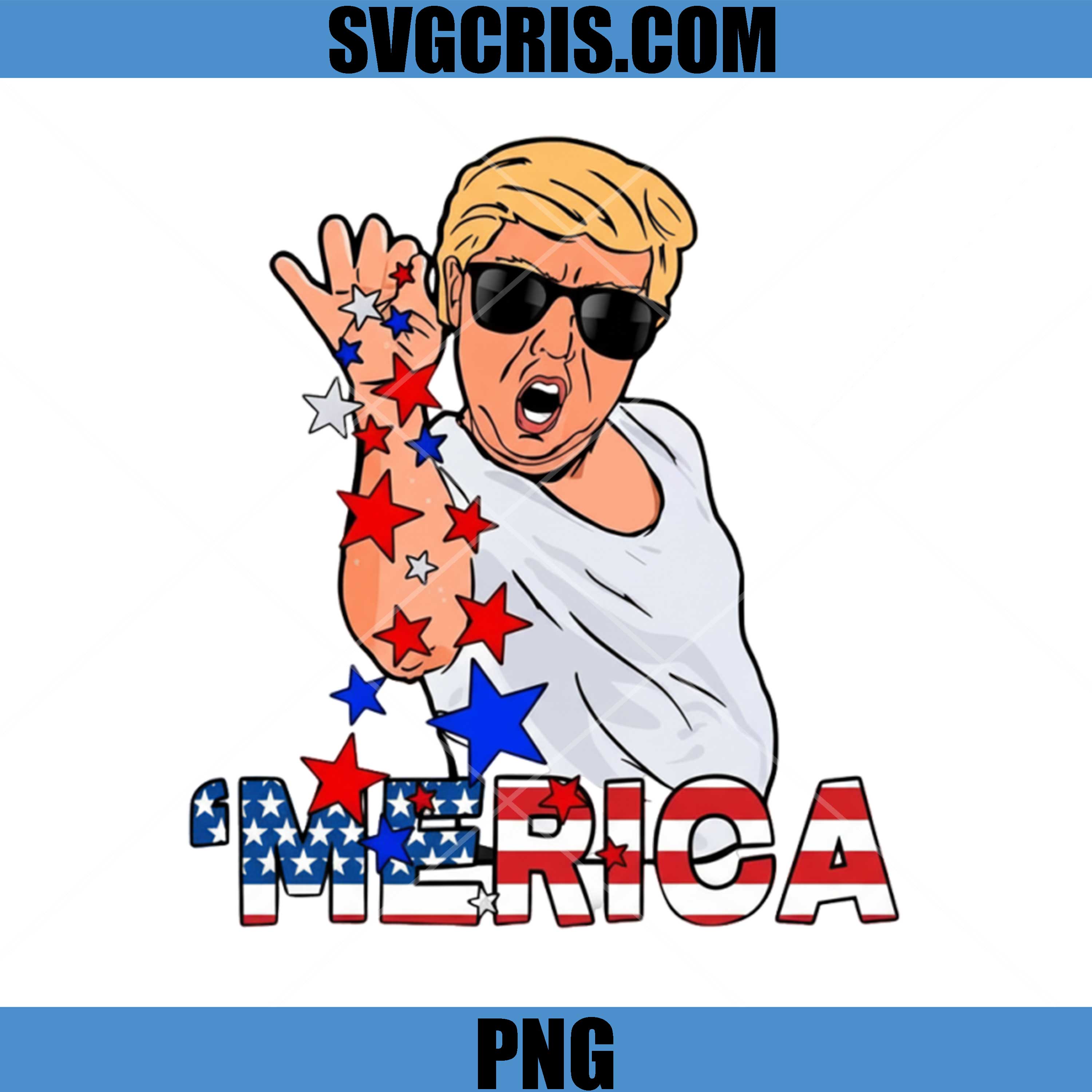 Donald Trump America Patriotic Star Throw Meme, Merica USA PNG