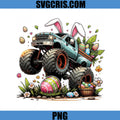 Easter Monster Truck Bunny Ears PNG, Colorful Eggs Spring Design PNG