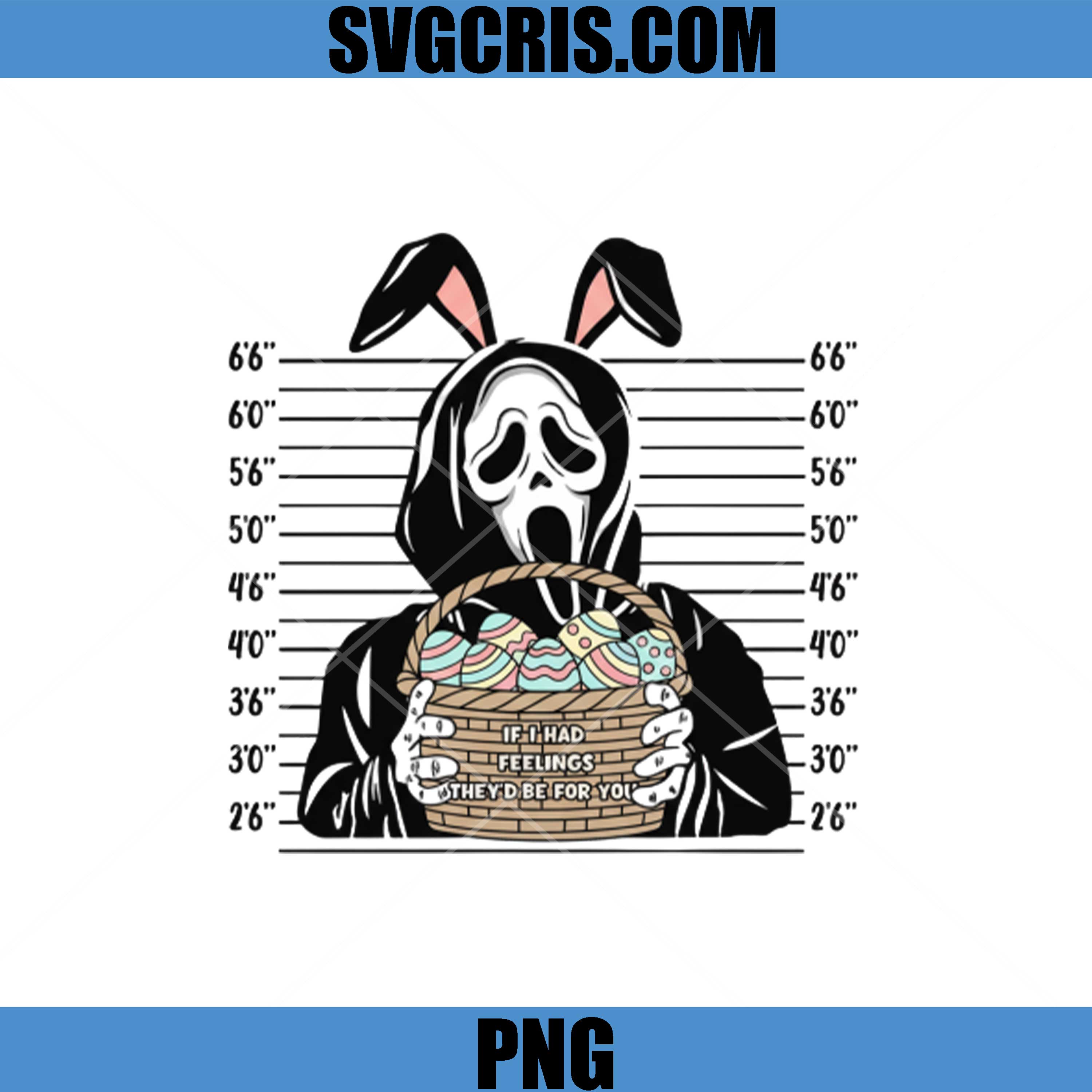 Ghostface Easter Mugshot PNG, Funny Bunny Ears, If I Had Feelings PNG