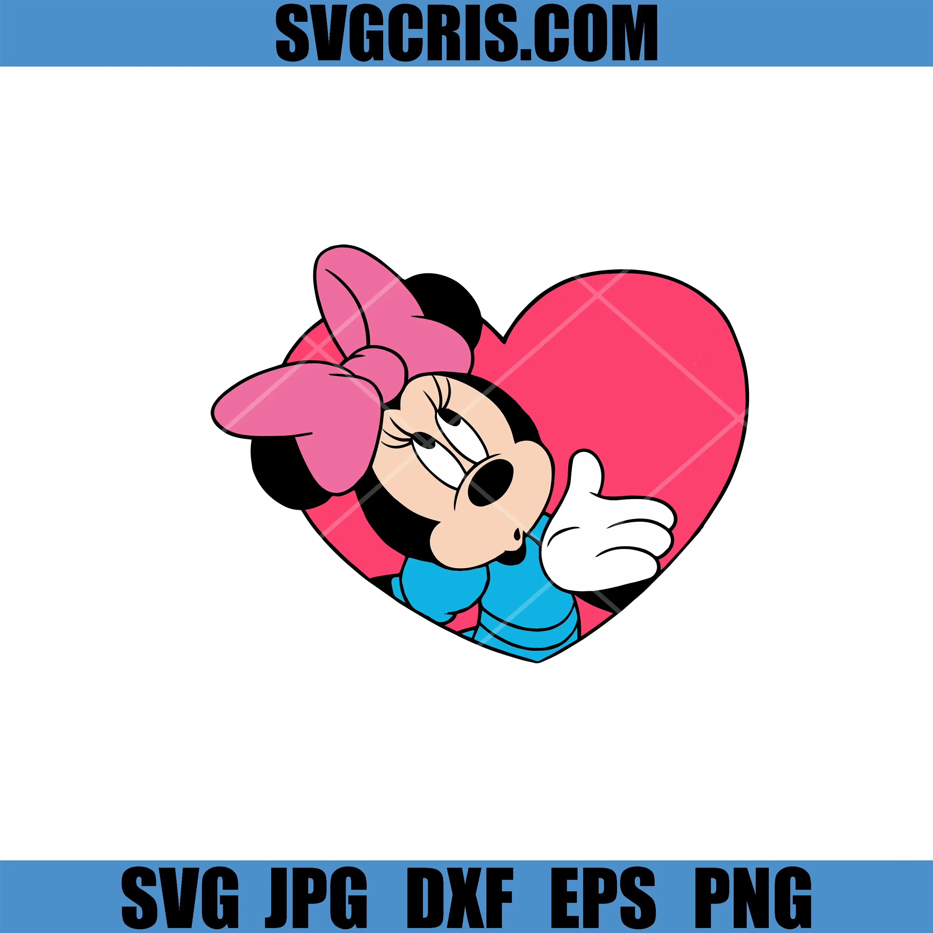 Minnie Mouse Valentine SVG, Minnie Mouse Love Heart SVG
