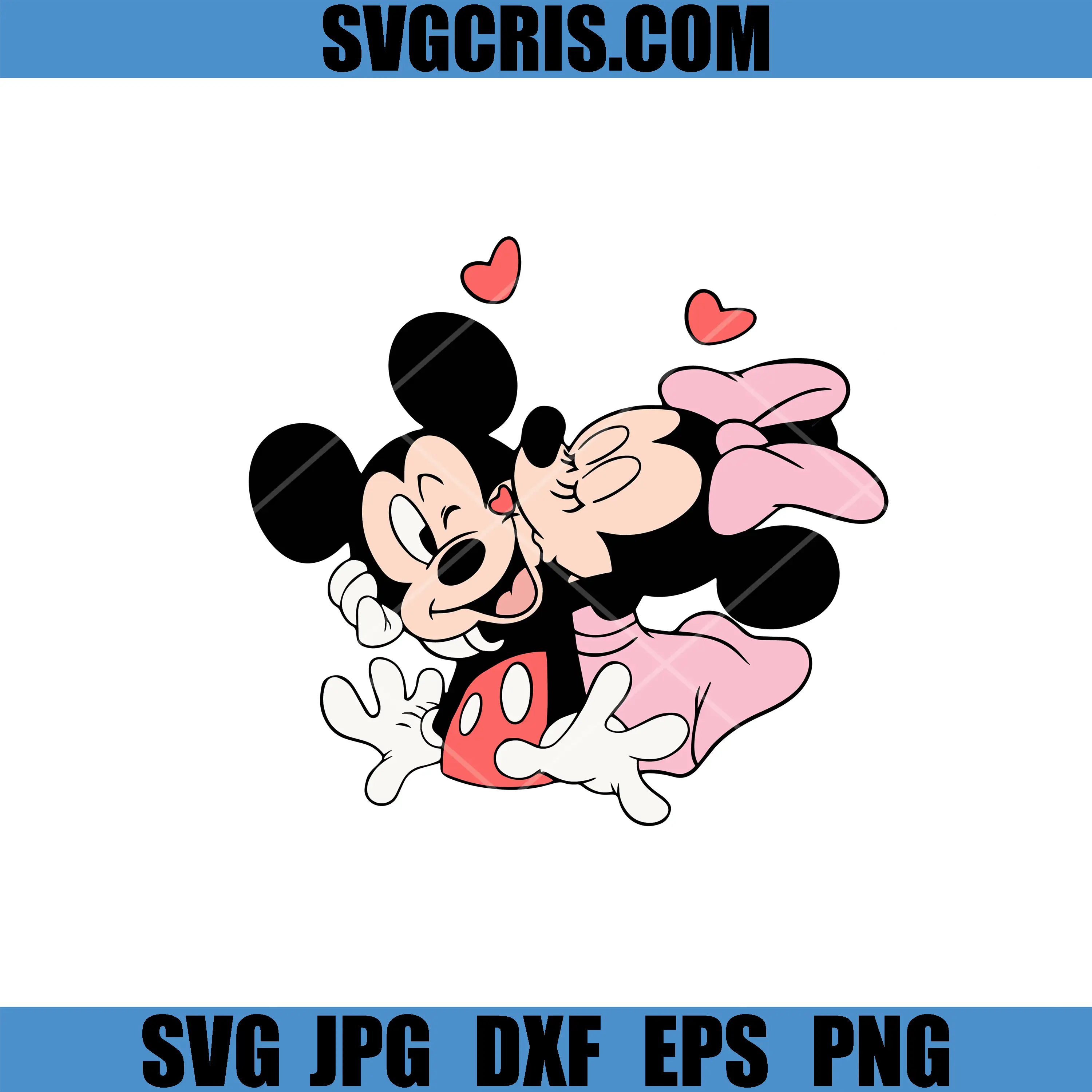 Cute Mouse Couple Kissing SVG, Valentine Love Cartoon SVG, Valetine Day SVG