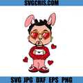 Valentine Bad Bunny SVG, Bad Bunny Chibi Valentine SVG
