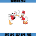 Donald Kissing Daisy SVG, Cute Duck Couple Kissing SVG, Valetine Day SVG