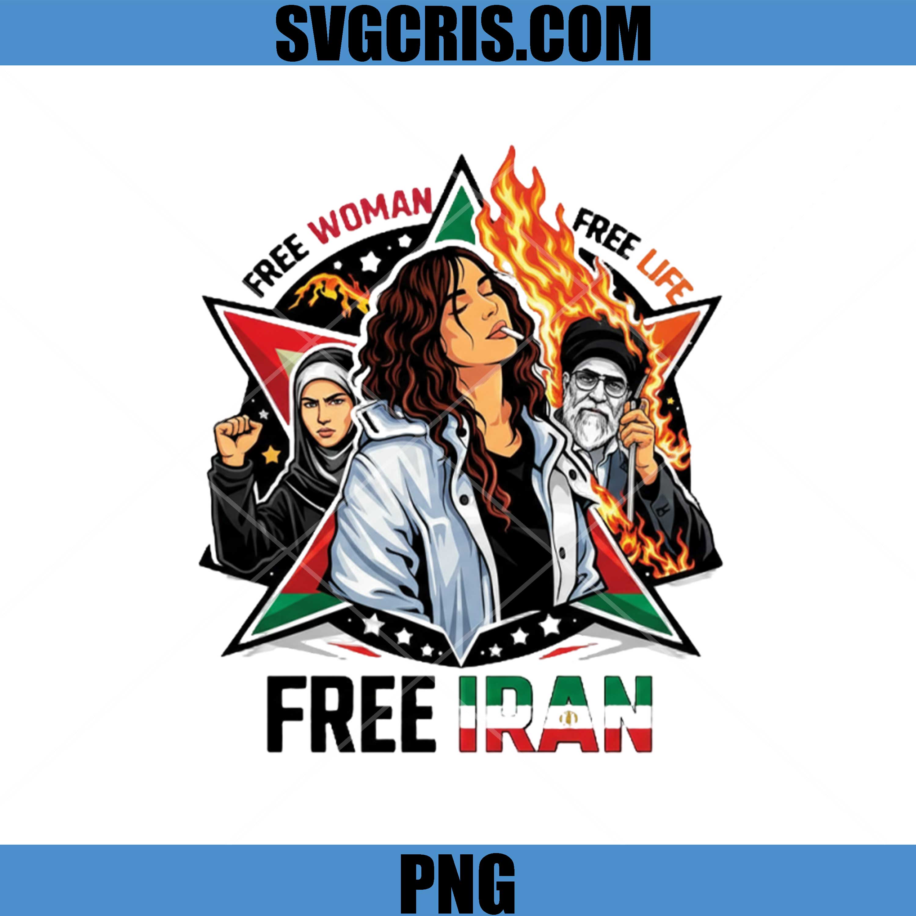 Free Iran Free Woman Free Life PNG, Iran Protest Revolution PNG