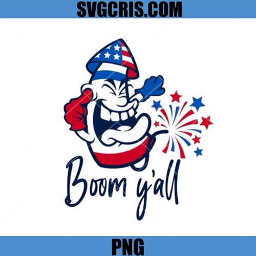 Boom Yall PNG, Funny 4th Of July Firework Character PNG