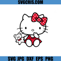 Cute Kitty And Teddy SVG, Romantic Valentine Cartoon SVG, Valetine Day SVG