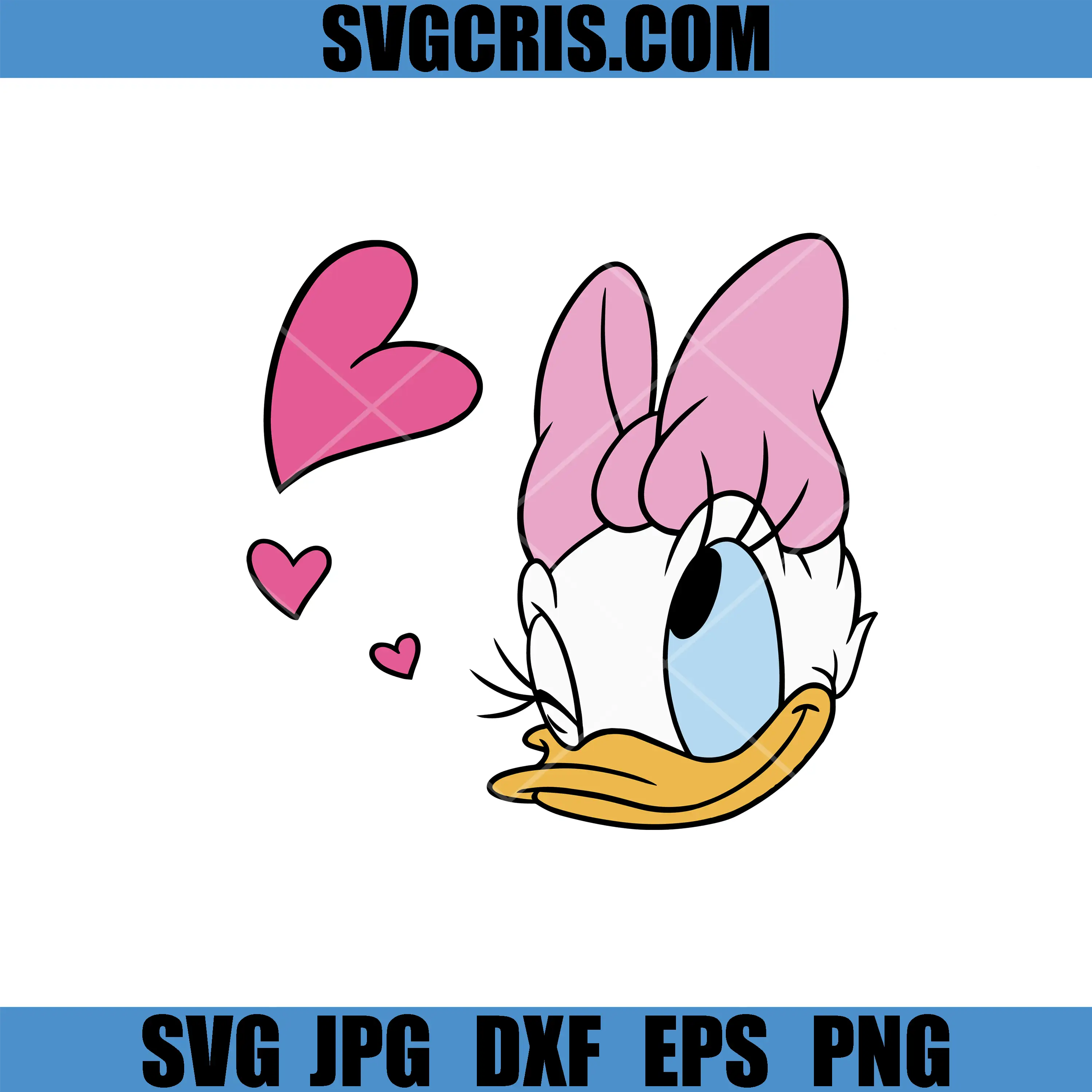Daisy Duck Love SVG, Daisy Duck Cute Heart Face SVG