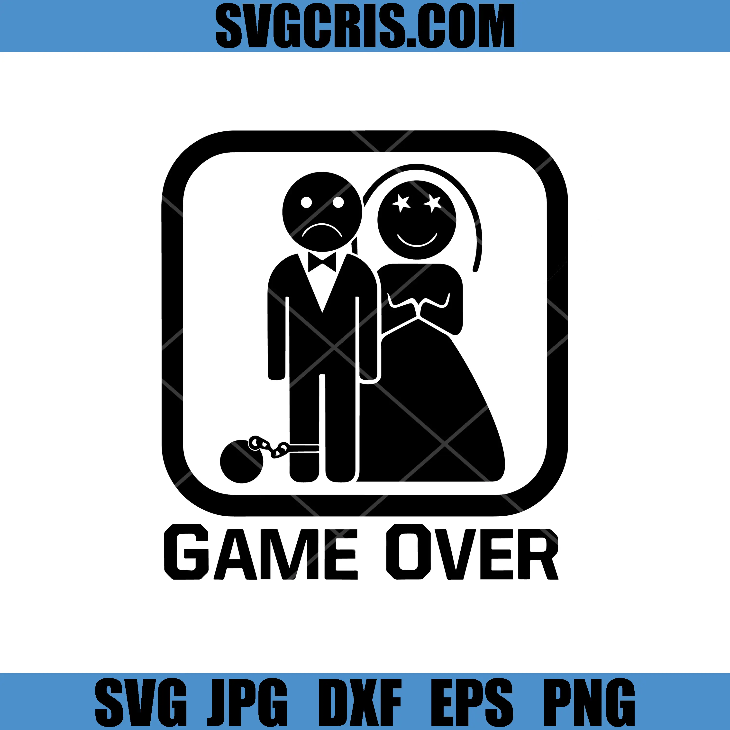 Game Over Marriage Design PNG, Humorous Wedding Symbol PNG