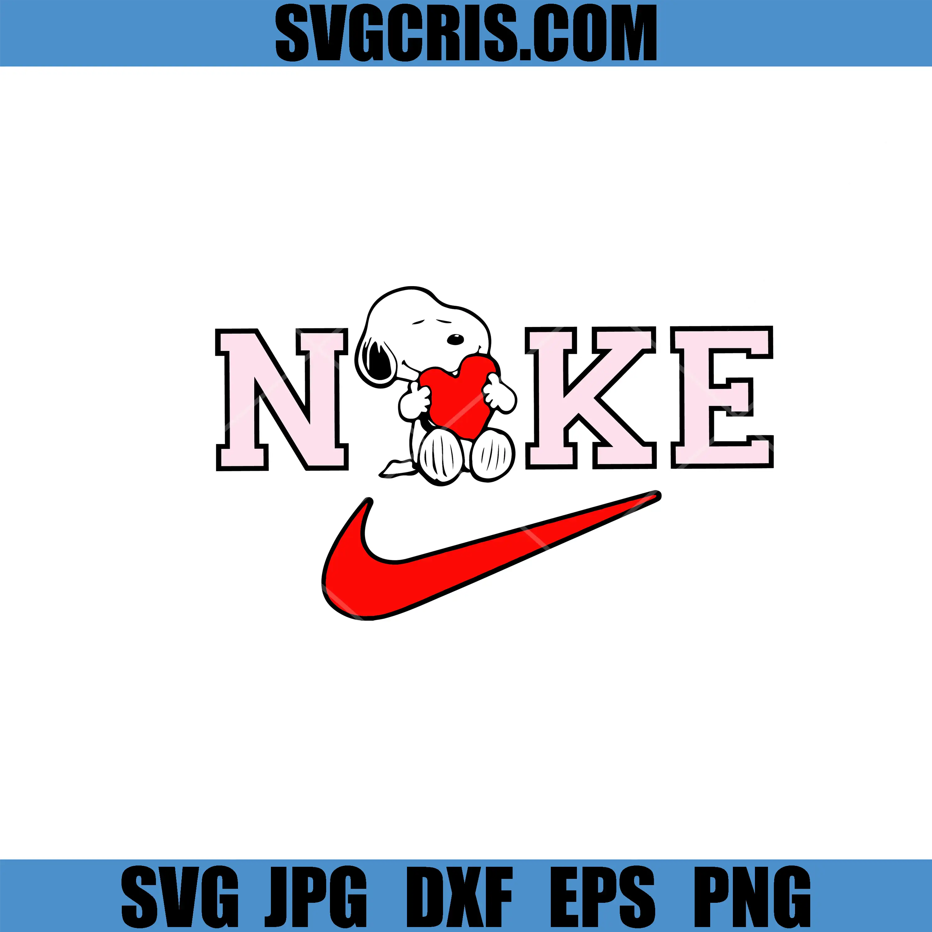 Cute Snoopy Holding Heart SVG, Nike Valentine Love Design SVG, Valetine Day SVG