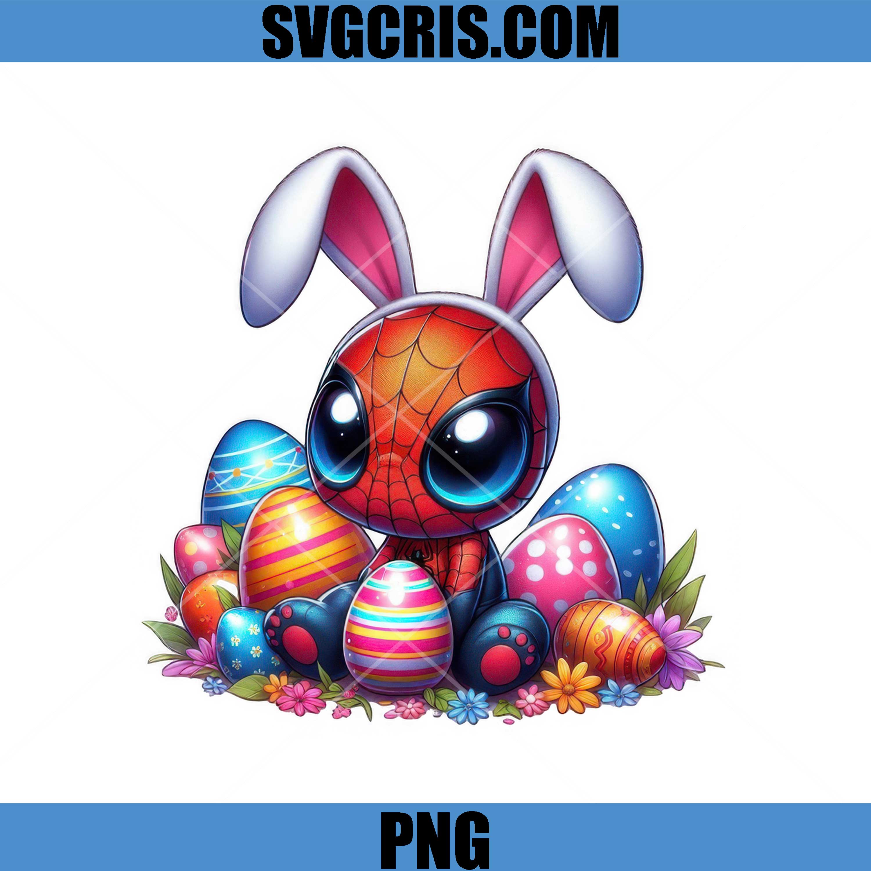 Spiderman Easter Bunny Cartoon Character PNG, Cute Easter Spiderman PNG