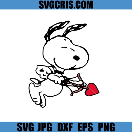 Cupid Snoopy Angel SVG, Cute Valentine Love Dog SVG