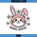 Cat Easter Bunny Ears Bloom Bestie PNG, Cute Kitten Cat Easter PNG