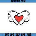 Mickey Style Gloves Heart Icon SVG, Romantic Cartoon Hands SVG