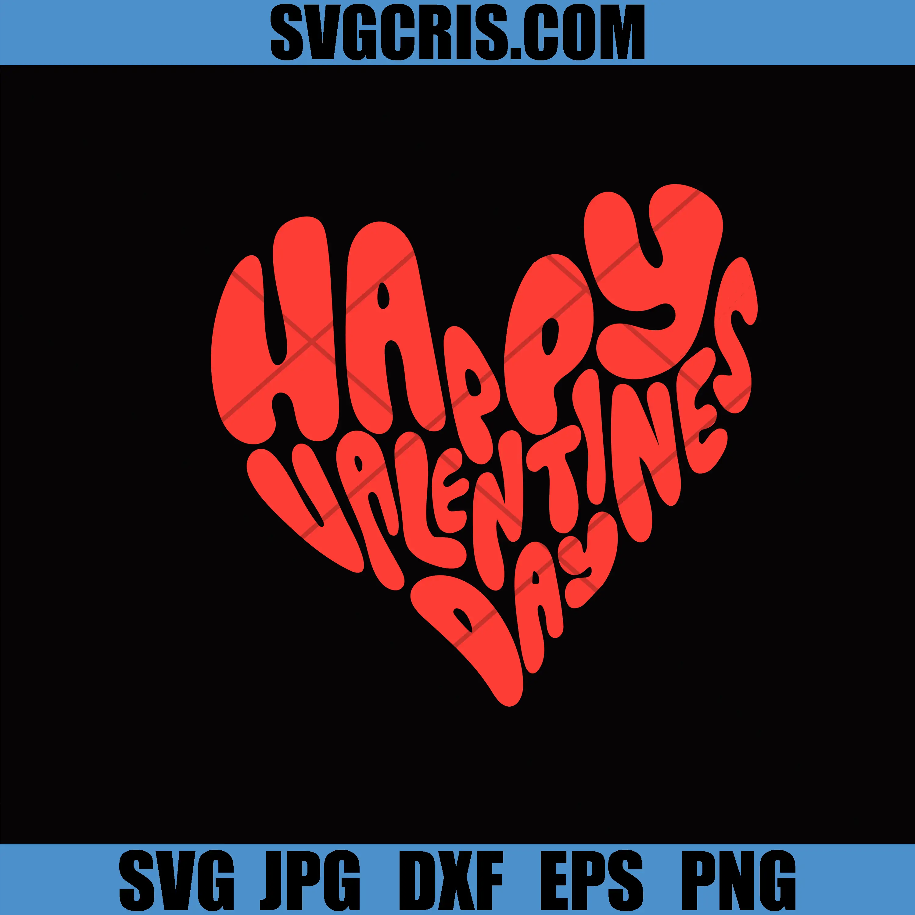 Valentines Day Text Heart SVG, Romantic Lettering Design SVG
