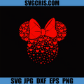 Minnie Heart Bow Silhouette SVG, Valentine Love Mouse SVG, Valetine Day SVG