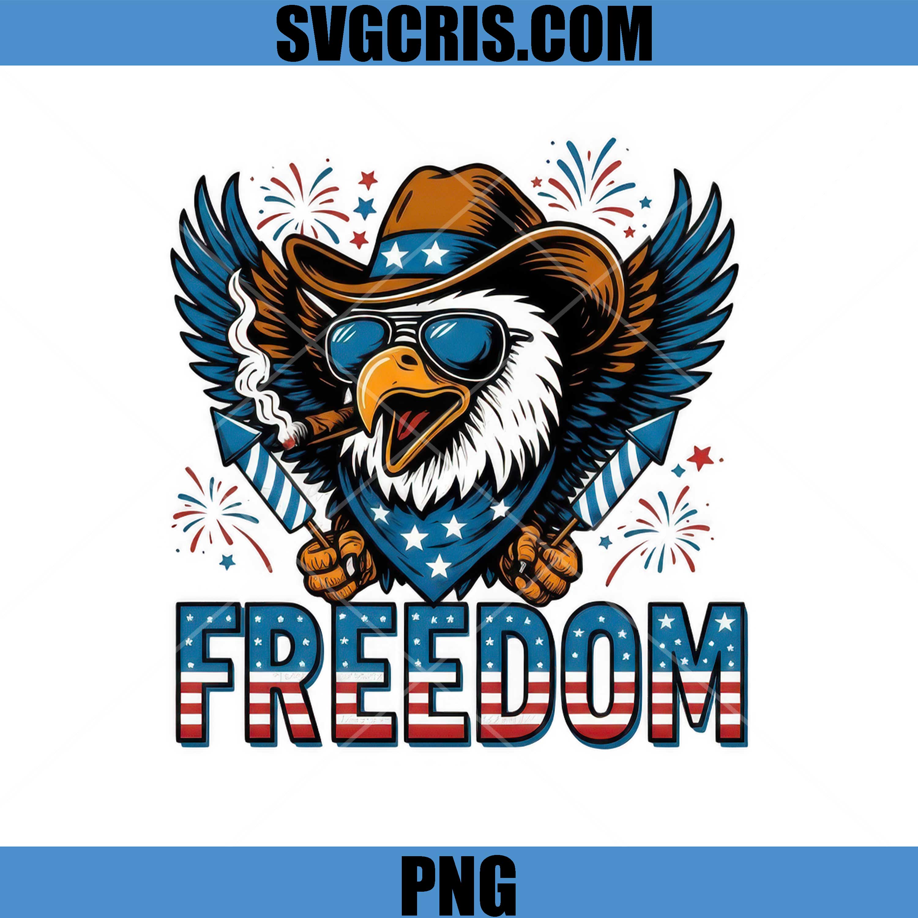 Freedom Eagle Cowboy Hat PNG, Patriotic American Eagle Design PNG