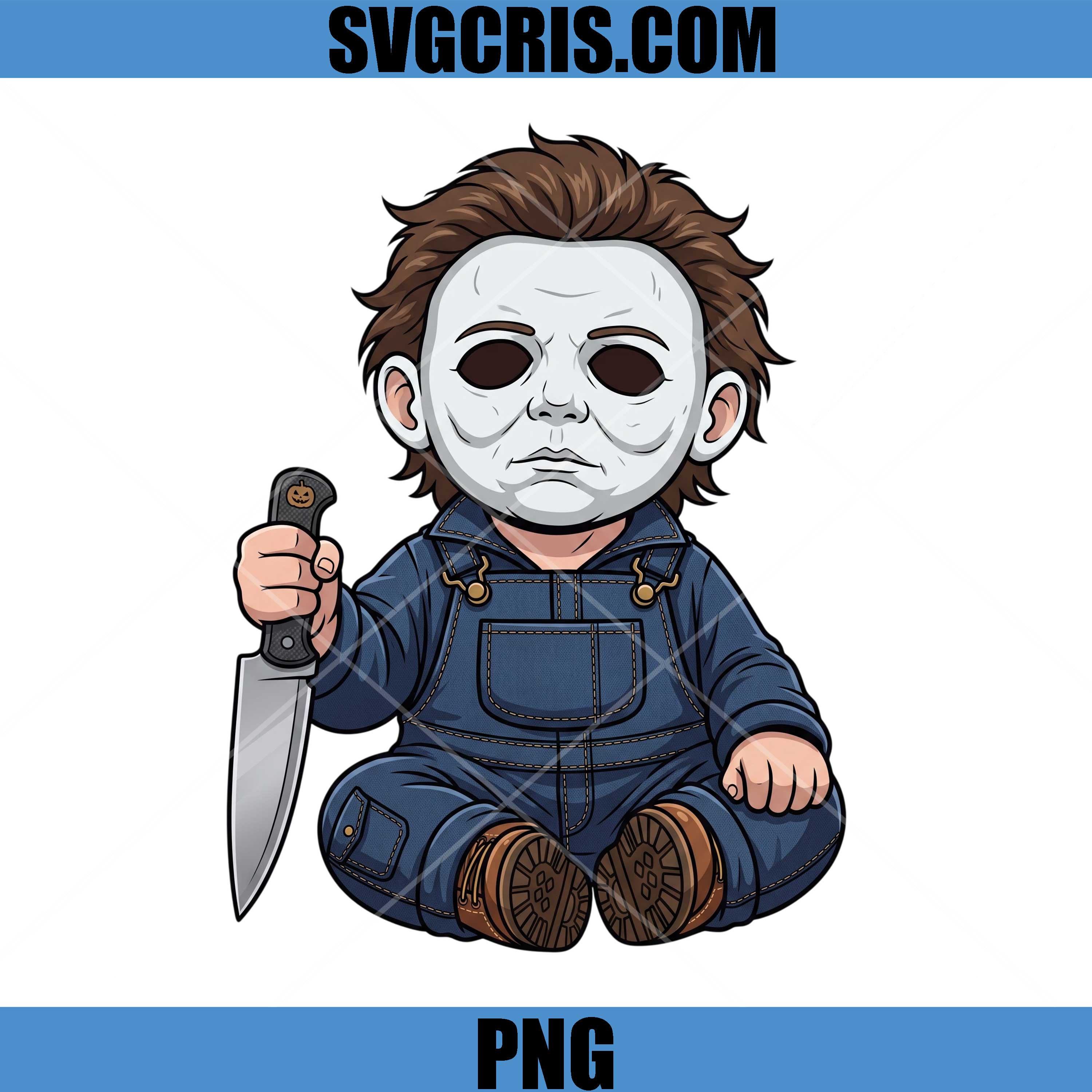 Baby Michael Myers PNG, Cute Slasher Horror Doll PNG