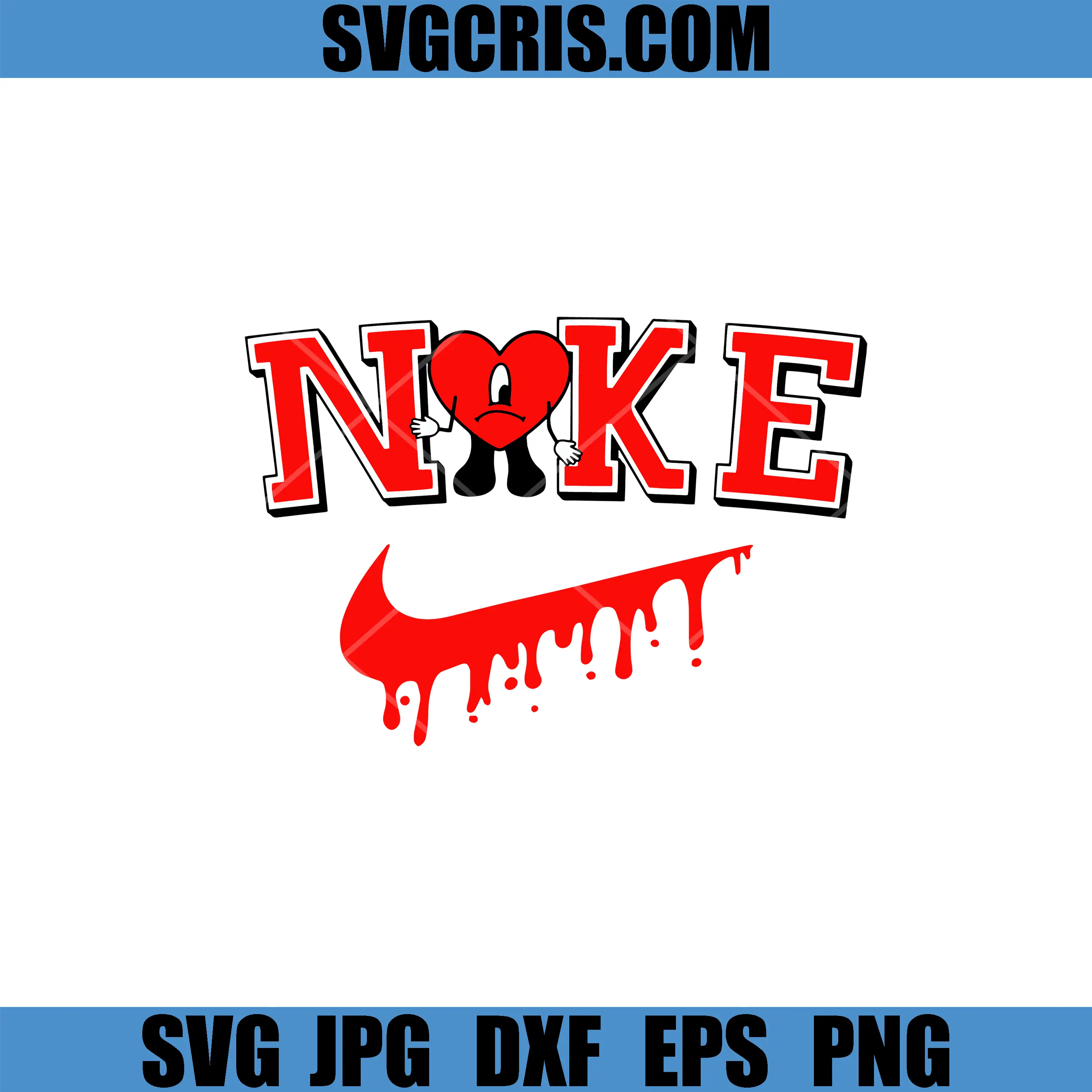 Nike Broken Heart Logo SVG, Dripping Swoosh Love SVG, Valetine Day SVG