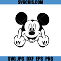 Mickey Mouse Middle Finger SVG, Funny Cartoon Hand Gesture SVG