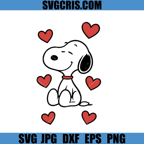 Cute Dog With Hearts SVG, Love Puppy Valentine SVG