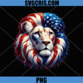 American Flag Lion Head Patriotic Design PNG, USA Lion Artwork PNG