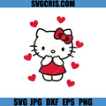 Hello Kitty With Hearts SVG, Valentine Cute Love SVG, Valetine Day SVG