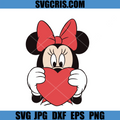 Cute Minnie With Heart SVG, Valentine Mouse Love SVG, Valetine Day SVG