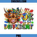 Its OK To Be Different Cow Puzzle PNG, Autism Awareness Cow PNG