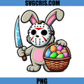 Horror Bunny With Knife PNG, Easter Bunny Jason Mask Eggs PNG