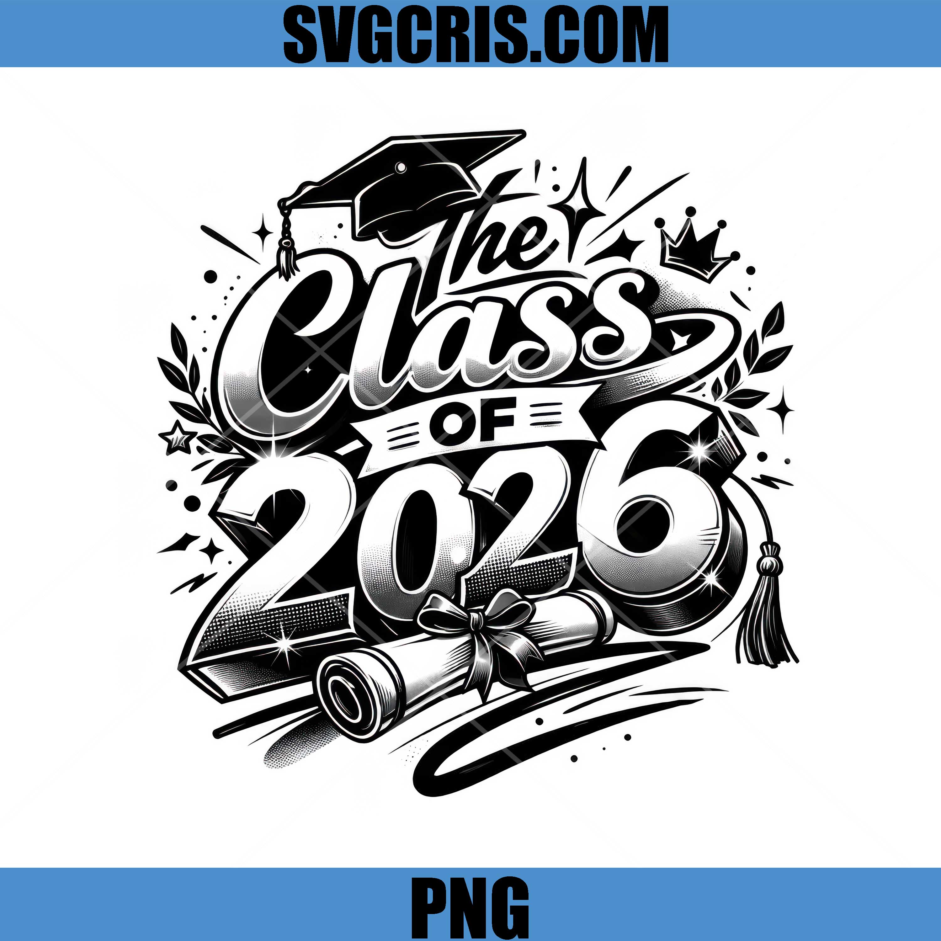 The Class of 2026 PNG Design, Graduation Diploma Graphic PNG