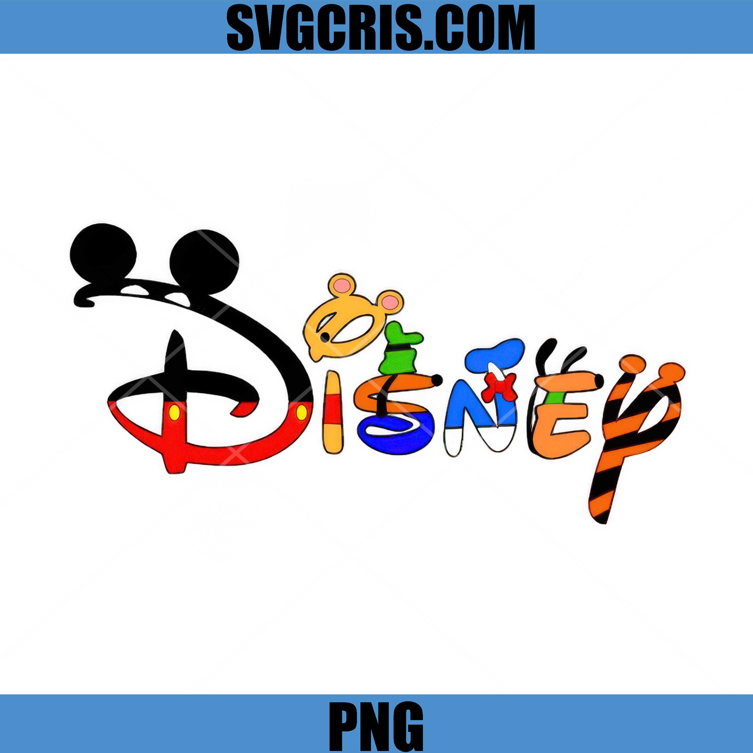 Disney Logo Cartoon Characters Style PNG, Mickey Goofy Donald Letters PNG