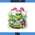 Funny Grinch Easter Bunny PNG, Cartoon Green Character With Eggs PNG
