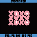 XOXO Love Heart Letters SVG, Cute Pink Valentine Typography SVG
