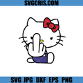 Hello Kitty Middle Finger SVG, Funny Rude Cartoon SVG