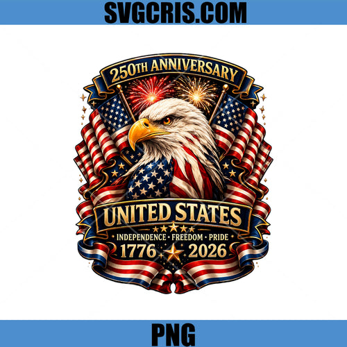 250 Anniversary USA PNG, Eagle 250th 4th of July 2026 PNG
