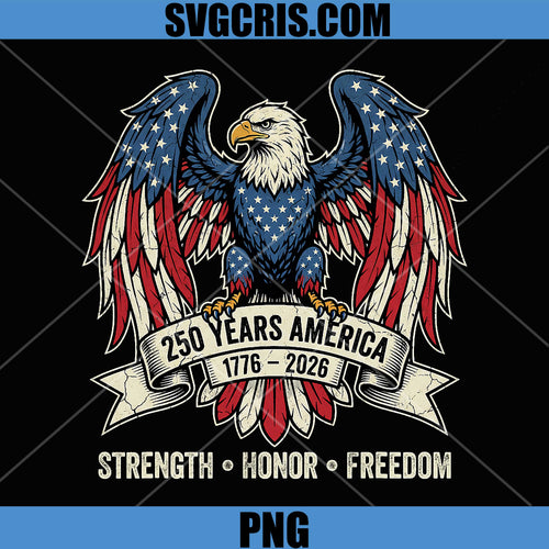 250 Years America Patriotic Eagle PNG, 1776 2026 4th July USA PNG