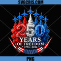 250 Years of Freedom 1776 2026 PNG, Patriotic Air Show Jet Design PNG
