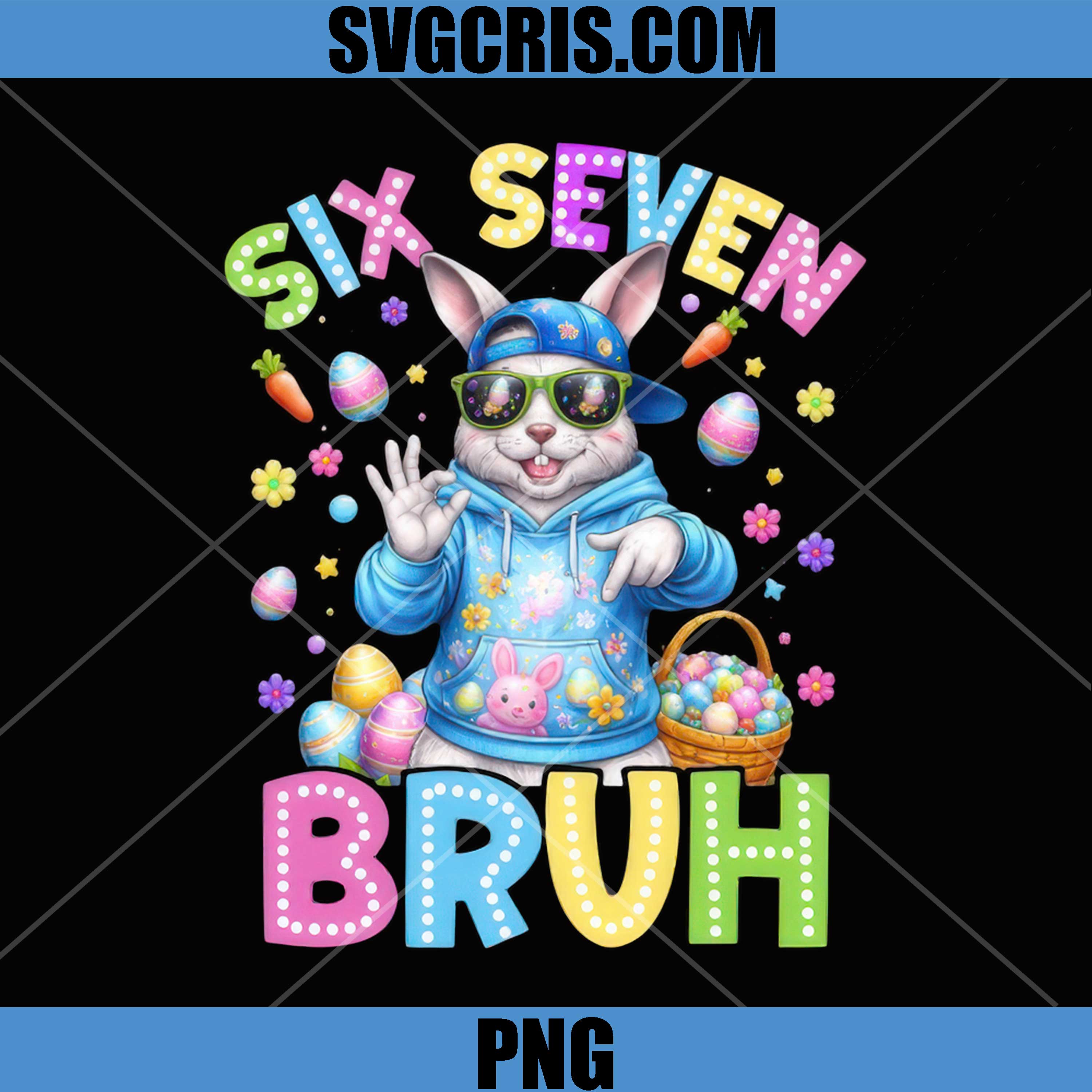 Six Seven Bruh Easter Bunny PNG, Bunny Six Seven Easter PNG