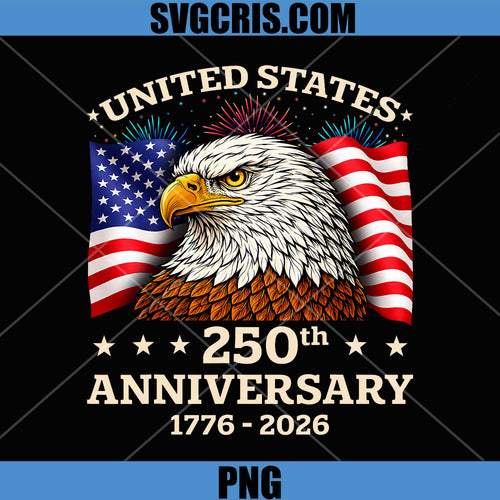 250th Anniversary USA 1776 2026 PNG, Patriotic Eagle 4th of July PNG