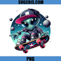 Cool Alien Skateboard Space Design PNG, Street Style Galaxy Art PNG