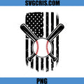 American Flag Baseball Bat Ball Vintage PNG, USA Sports PNG, Baseball Mom PNG