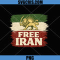 Free Iran Lion And Sun Flag PNG, Iran Freedom Vintage Flag PNG